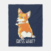 Corgi Hintern Ratet was Funny Dog Spaß Fleecedecke (Vorderseite)