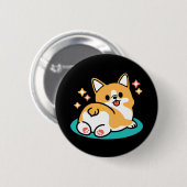 Corgi Hintern und Nickerchen Vibes - Niedlicher Sc Button (Vorne & Hinten)