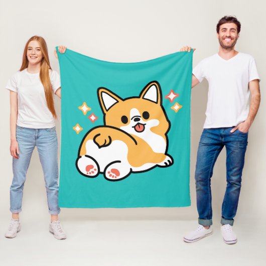 Corgi Hintern und Nickerchen Vibes - Niedlicher Sc Fleecedecke (Beispiel)