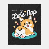 Corgi Hintern und Nickerchen Vibes - Niedlicher Sc Fleecedecke (Vorderseite)