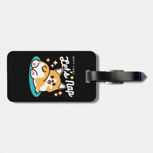 Corgi Hintern und Nickerchen Vibes - Niedlicher Sc Gepäckanhänger (Rückseite horizontal)