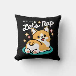 Corgi Hintern und Nickerchen Vibes - Niedlicher Sc Kissen