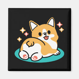 Corgi Hintern und Nickerchen Vibes - Niedlicher Sc Magnet