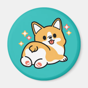 Corgi Hintern und Nickerchen Vibes - Niedlicher Sc Magnet