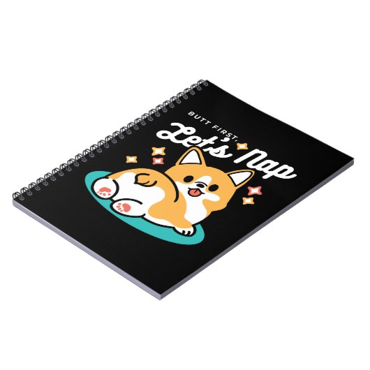 Corgi Hintern und Nickerchen Vibes - Niedlicher Sc Notizblock (Linke Seite)