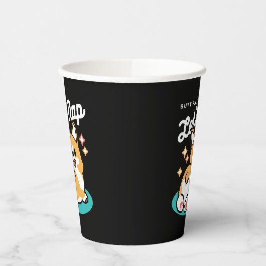 Corgi Hintern und Nickerchen Vibes - Niedlicher Sc Pappbecher (Links)