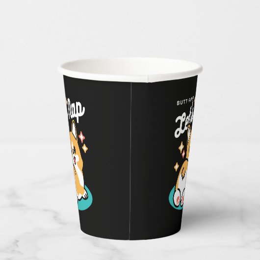 Corgi Hintern und Nickerchen Vibes - Niedlicher Sc Pappbecher (Rechts)