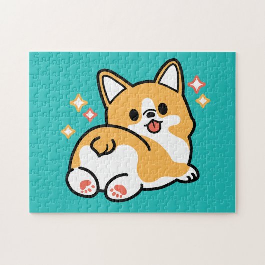 Corgi Hintern und Nickerchen Vibes - Niedlicher Sc Puzzle (Horizontal)