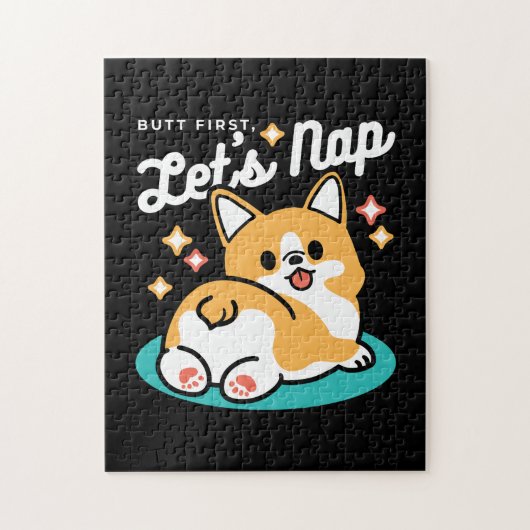 Corgi Hintern und Nickerchen Vibes - Niedlicher Sc Puzzle (Vertikal)