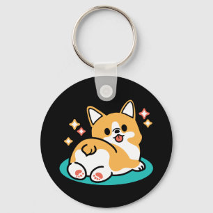 Corgi Hintern und Nickerchen Vibes - Niedlicher Sc Schlüsselanhänger