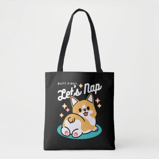Corgi Hintern und Nickerchen Vibes - Niedlicher Sc Tasche (Vorderseite)