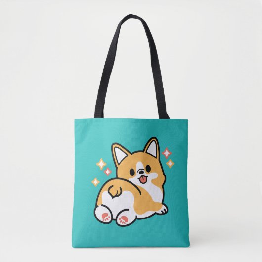 Corgi Hintern und Nickerchen Vibes - Niedlicher Sc Tasche (Vorderseite)