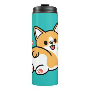 Corgi Hintern und Nickerchen Vibes - Niedlicher Sc Thermosbecher