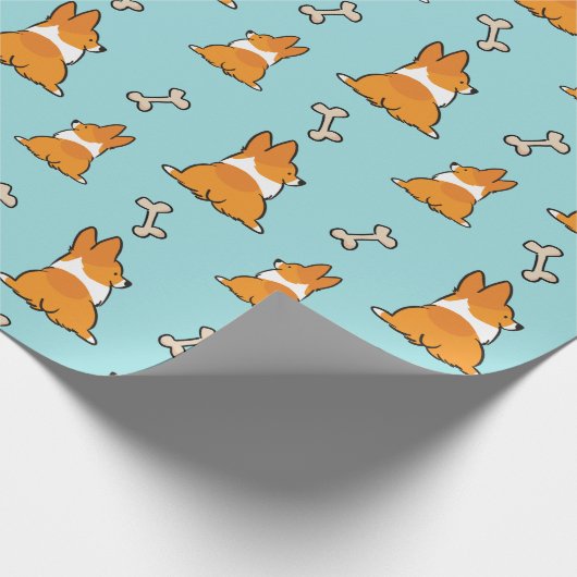 Corgi-Hintern-Verpackungs-Papier Geschenkpapier (Ecke)