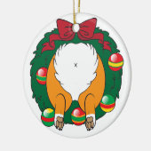 Corgi-HinternWreath Keramik Ornament (Links)