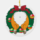 Corgi-HinternWreath Keramik Ornament (Hinten)