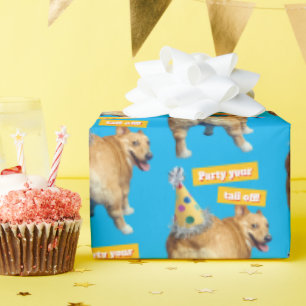 Corgi-Hinterteil-Geburtstagshut Geschenkpapier