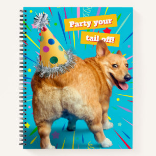 Corgi-Hinterteil-Geburtstagshut Notizblock