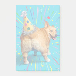 Corgi-Hinterteil-Geburtstagshut Post-it Klebezettel