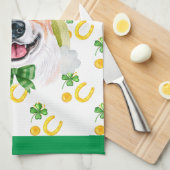 Corgi Holiday Wohngestaltung St Patricks Day Geschirrtuch (Viertel Falte)