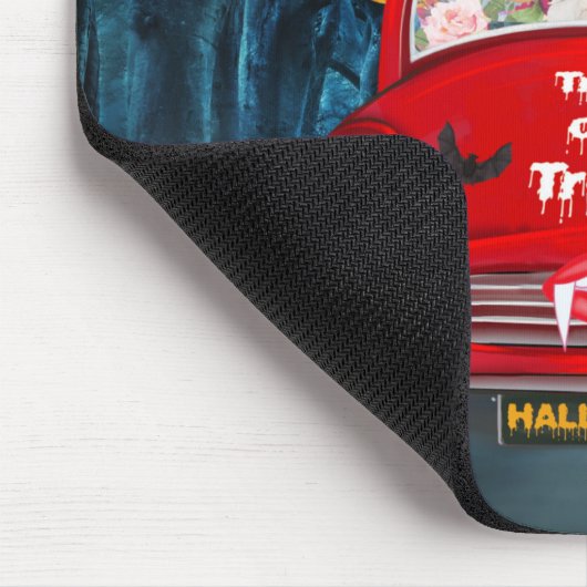 Corgi Hund Autofahren Auto Beängstigend Halloween Mousepad (Ecke)