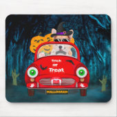 Corgi Hund Autofahren Auto Beängstigend Halloween Mousepad (Vorne)