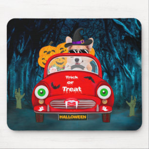 Corgi Hund Autofahren Auto Beängstigend Halloween Mousepad