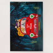 Corgi Hund Autofahren Auto Beängstigend Halloween Puzzle (Vertikal)