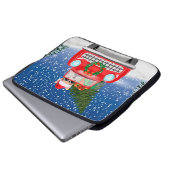 Corgi Hund Autofahren Auto in Schnee Weihnachten Laptopschutzhülle (Vorne Knopf)