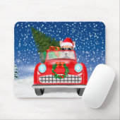 Corgi Hund Autofahren Auto in Schnee Weihnachten Mousepad (Mit Mouse)