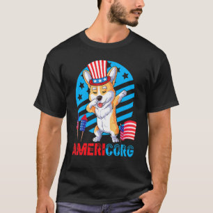 Corgi Hund Dabbing Unabhängigkeit 4. Juli Americo T-Shirt