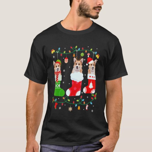 Corgi Hund Drei Weihnachts Socken Pullover Xmas Hu (Vorderseite)