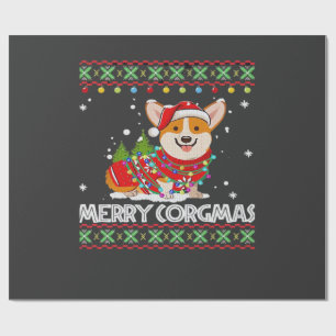 Corgi Hund Frohe Corgmas Santa Corgi hässliches We Geschenkpapier