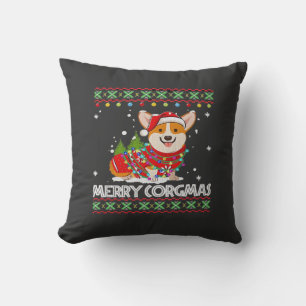 Corgi Hund Frohe Corgmas Santa Corgi hässliches We Kissen