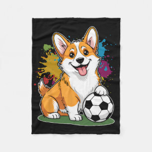 Corgi-Hund Fußball Byll Sportteam Tier  Fleecedecke