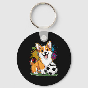 Corgi-Hund Fußball Sportteam Tier Schlüsselanhänger