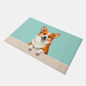 Corgi Hund Fußmatte Kunst (Schrägansicht)