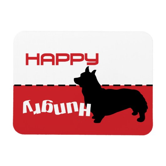 Corgi Hund Fütternd Füttre Me Magnet Hund ist Hung (Horizontal)