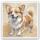 Corgi-Hund Haustier Tier Aufkleber (Vorderseite)