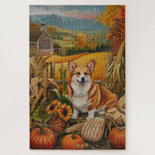 Corgi-Hund Herbsternte Erntedankfest Puzzle