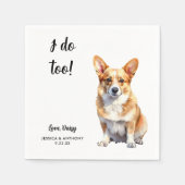 Corgi-Hund-Hochzeit  Serviette (Vorderseite)
