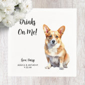 Corgi-Hund-Hochzeit Serviette