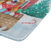 Corgi Hund im Schnee Weihnachtshundehaus Schneidebrett (Ecke)