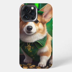 Corgi-Hund im St. Patrick's Day-Kleid iPhone 13 Pro Max Hülle