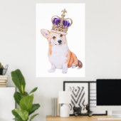 Corgi-Hund in der Krone Poster (Heimbüro)
