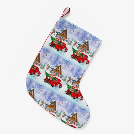 Corgi Hund in der Weihnachtslieferung LKW Schnee Kleiner Weihnachtsstrumpf (Vorderansicht (hängend))