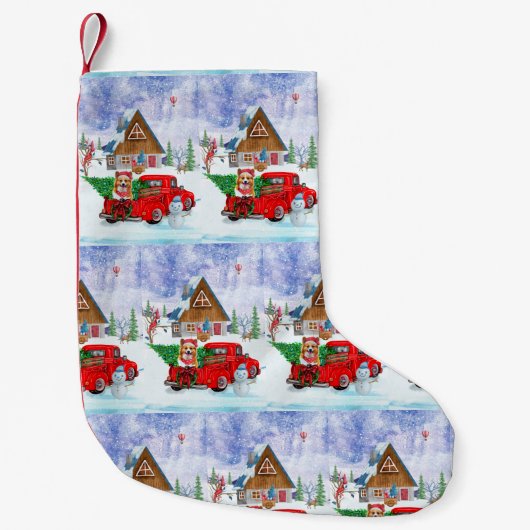 Corgi Hund in der Weihnachtslieferung LKW Schnee Kleiner Weihnachtsstrumpf (Vorderseite)