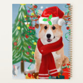Corgi Hund in Schnee mit Weihnachtsgeschenken Planer (Rückseite)