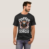 Corgi-Hund Kaffee und Corgi T-Shirt (Vorne ganz)