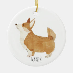 Corgi Hund Keramik Ornament